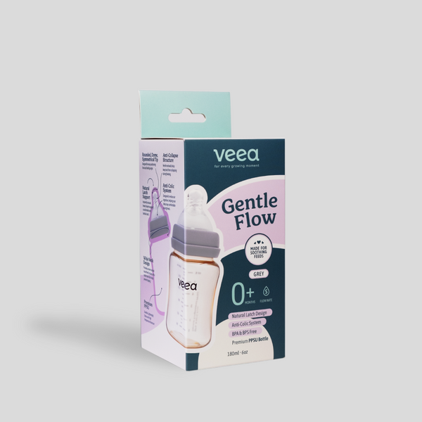 Veea GentleFlow™ 180ml/6oz Feeding Bottle PPSU (S Size Teats for 0 to 3 months)
