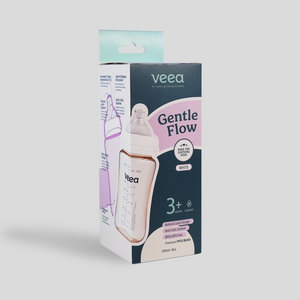 Veea GentleFlow™ 240ml/8oz Feeding Bottle PPSU (M Size Teats for 3 to 6 months)