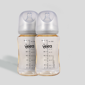 Twin Pack: 2x GentleFlow 240ml/8oz Feeding Bottle PPSU (M Size Teats for 3 to 6 months)