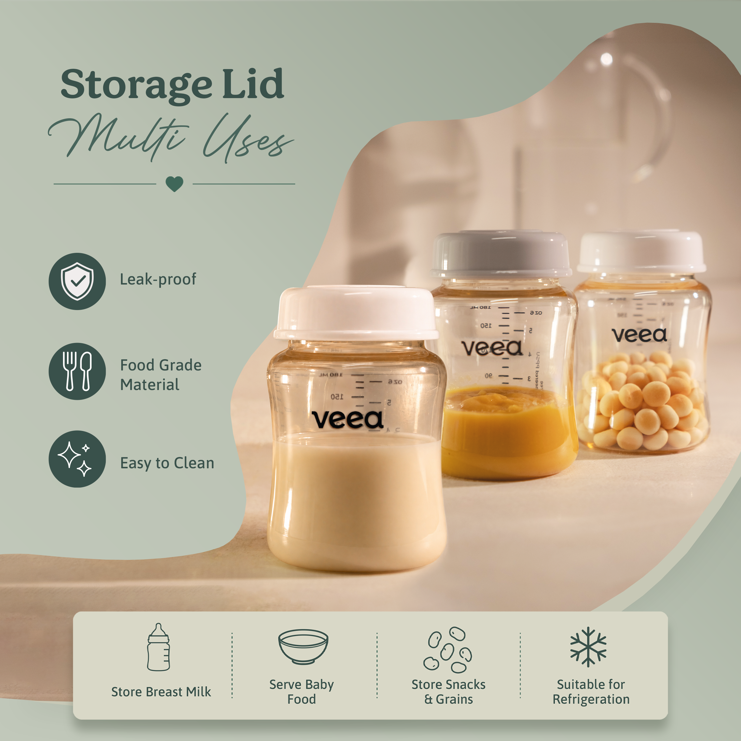 Veea Wide-Neck Milk Storage Lid