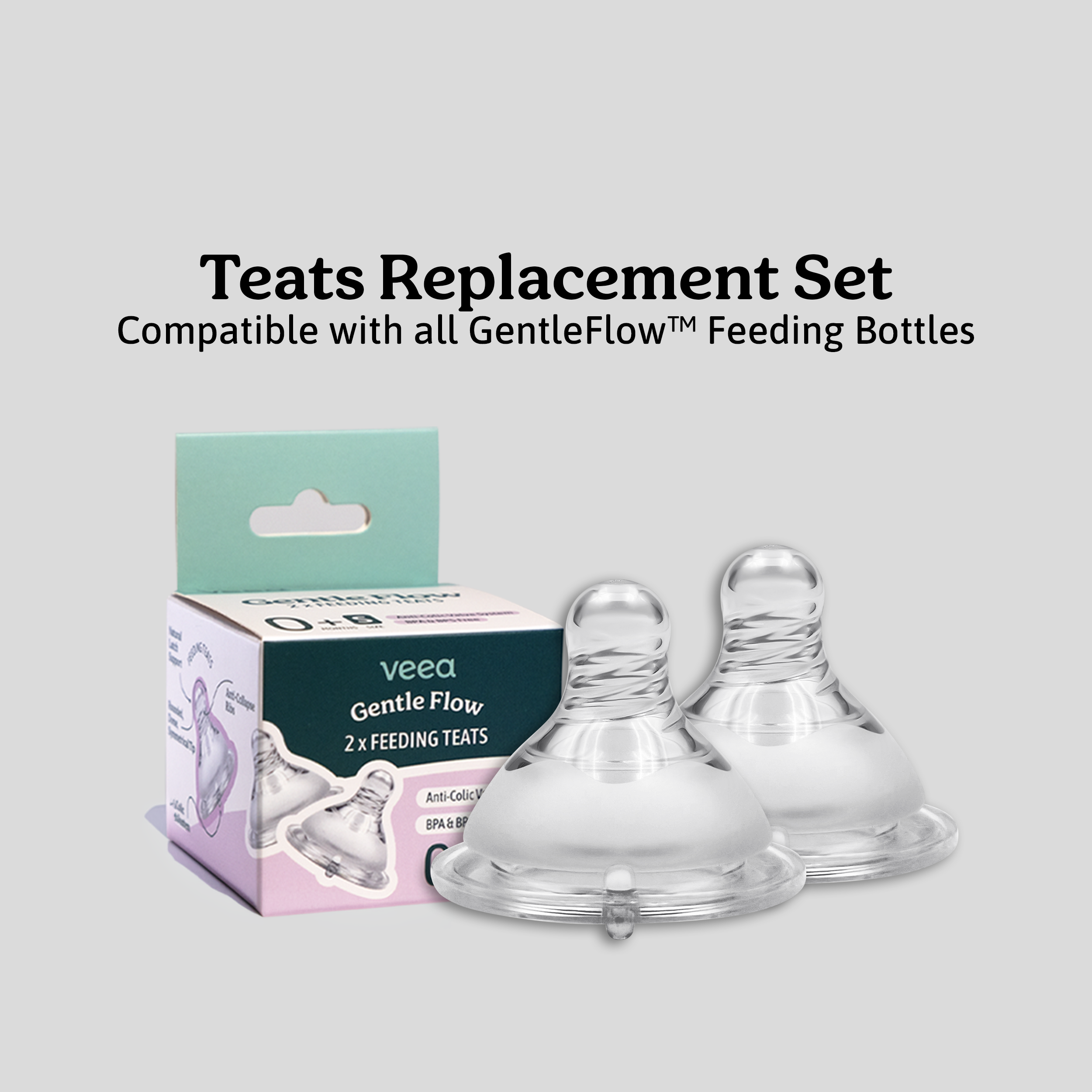 Veea GentleFlow™ Teats Replacement Set (Contains 2 Teats)